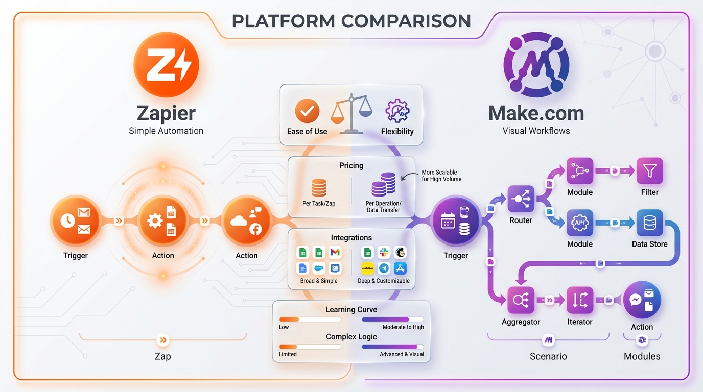 Zapier vs Make.com for AI Content Automation: Which is Better?