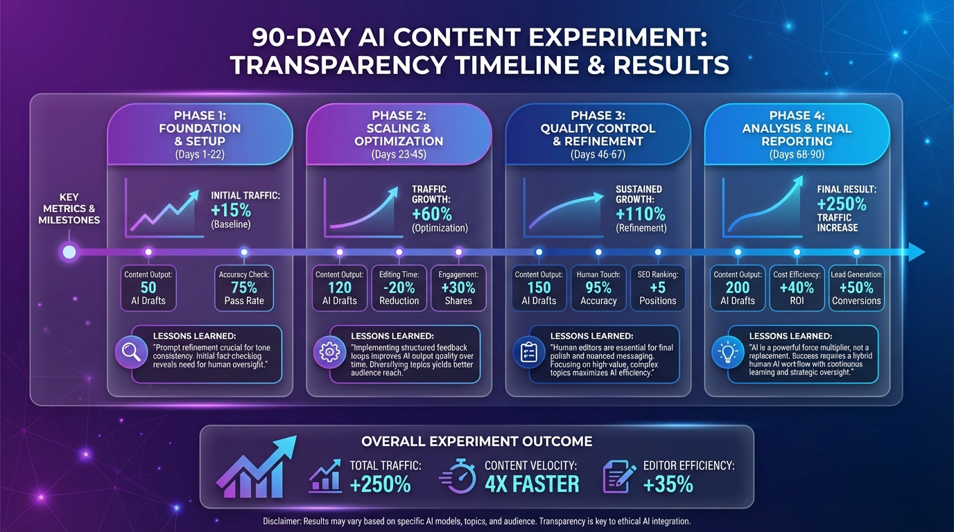 AI Content Results: Our 90-Day Experiment with Full Transparency